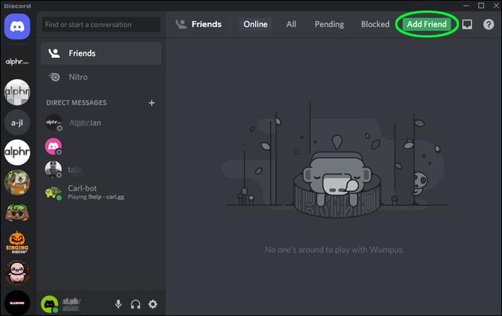 come bloccare su Discord - Vai al menu amici