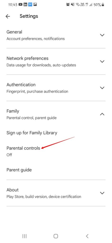 Contrôles parentaux Android