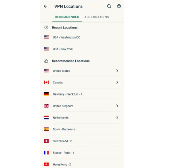 VPN-Standorte