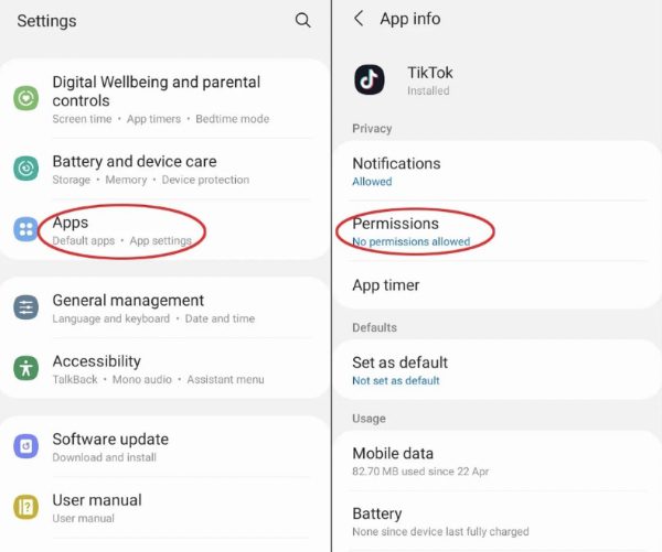 permission for TikTok