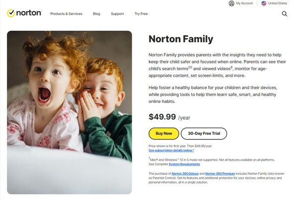 Norton Family parental controls pricing