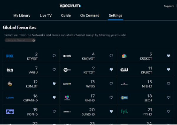 configurar el control parental en SpectrumTV.com