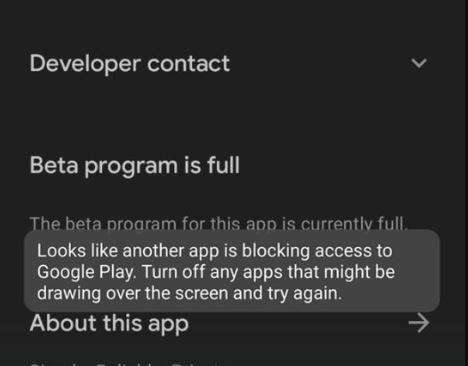 aplicativo bloqueando acesso ao Google Play