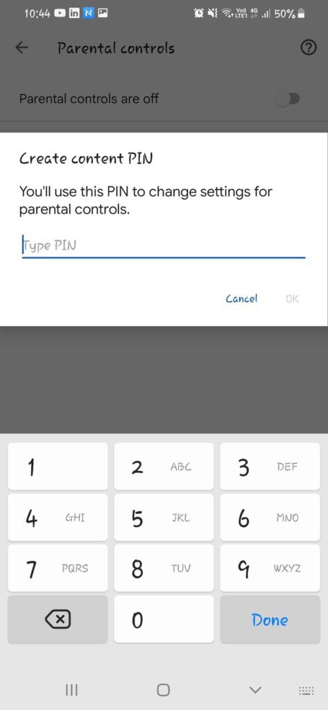 block apps on Android-create content PIN