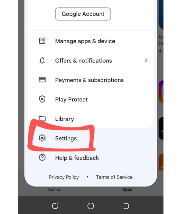 google account setting