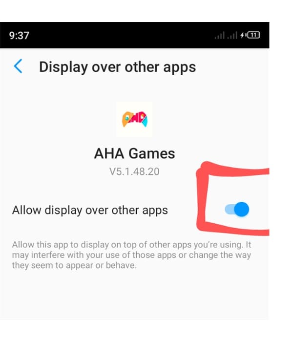 allow display over other apps