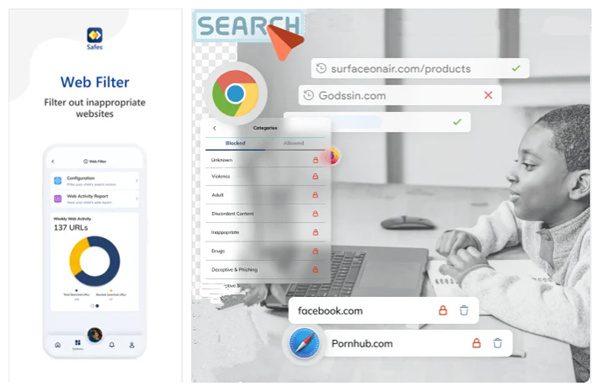 Ứng dụng kiểm soát của phụ huynh-Bộ lọc web