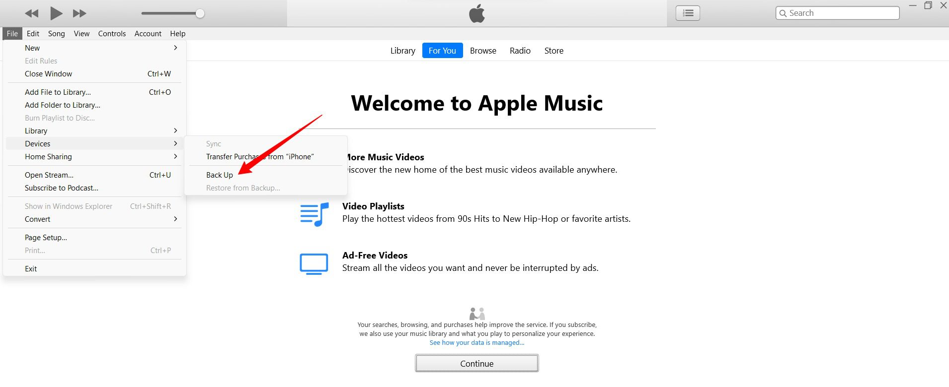 iTunes biztonsági mentés
