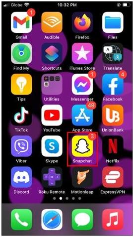 Access Snapchat on your iPhone