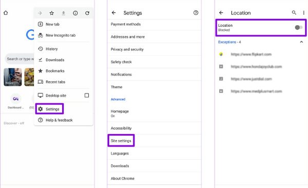 comment changer emplacement sur Google-Changement emplacement sur un appareil Android