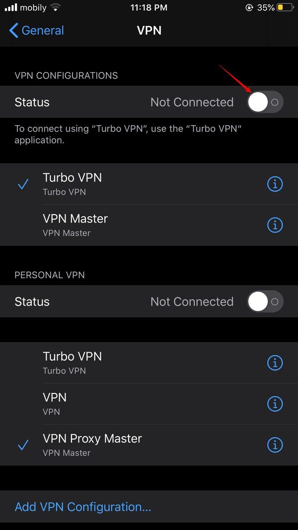 iPhone&#39;umu Bul&#39;un konum onların haberi olmadan nasıl duraklatılır - Bir VPN sunucusuna bağlanın