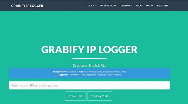 Grabify IP Logger webbplats