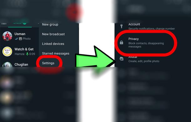 In the settings window - click on privacy