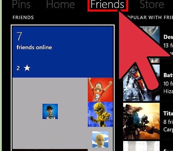 Open the Friends tab 