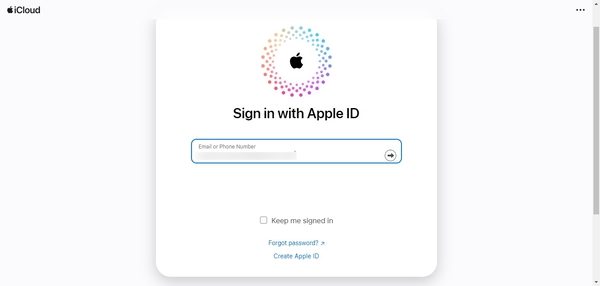 Sign in with Apple ID on iCloud