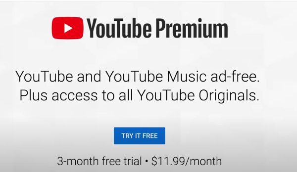 YouTube Premium előfizetés