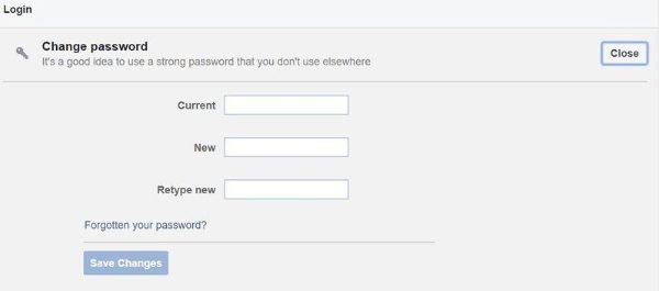 изменить пароль Facebook Мессенджера