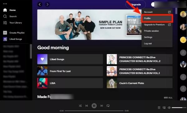 Hogyan lehet blokkolni a Spotify-on - lépjen a profiljába