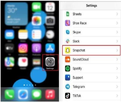 cara mengaktifkan lokasi di Snapchat di iOS