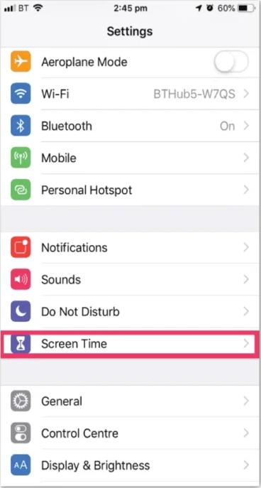 iPhone screen Time