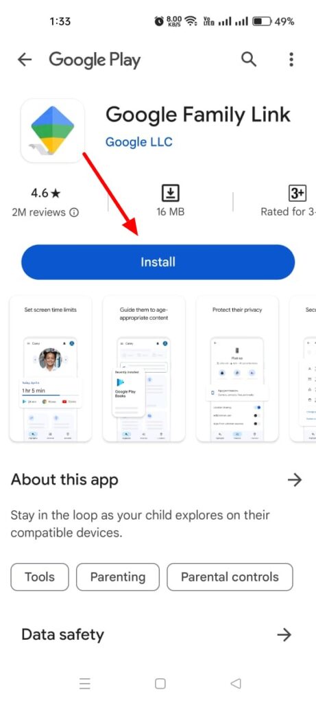 block an app from being downloaded -  Install Google Family link