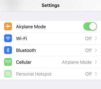 Turn on Airplane Mode