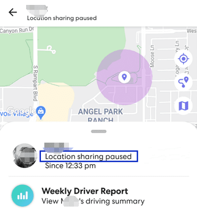 LOCATION sharing paused