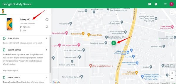 localizar um telefone com o Google Find My Device