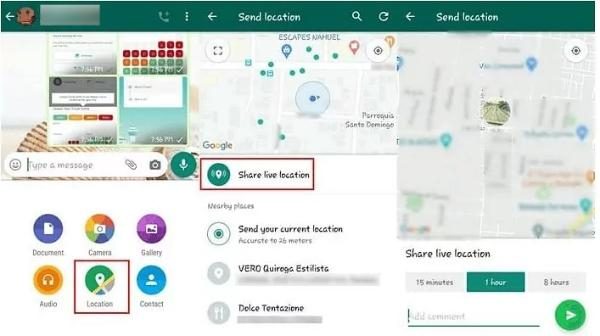 location sharing with WhatsApp