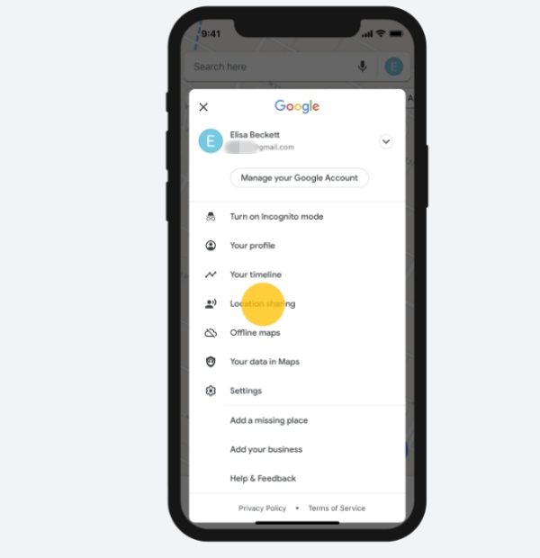 Κοινή χρήση τοποθεσία στους Χάρτες Google στο iPhone