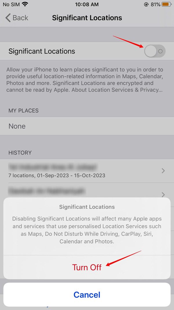  απενεργοποιήστε σημαντικές τοποθεσία στο iPhone