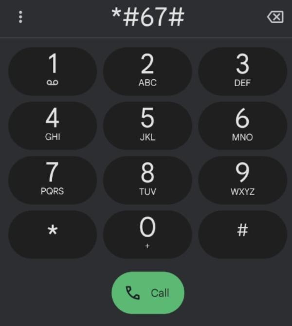 Siffror för att ta reda på om din telefon trycks av *#67#