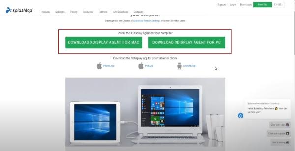 Splashtop Wired XDisplay&#39;i PC&#39;ye yükleyin