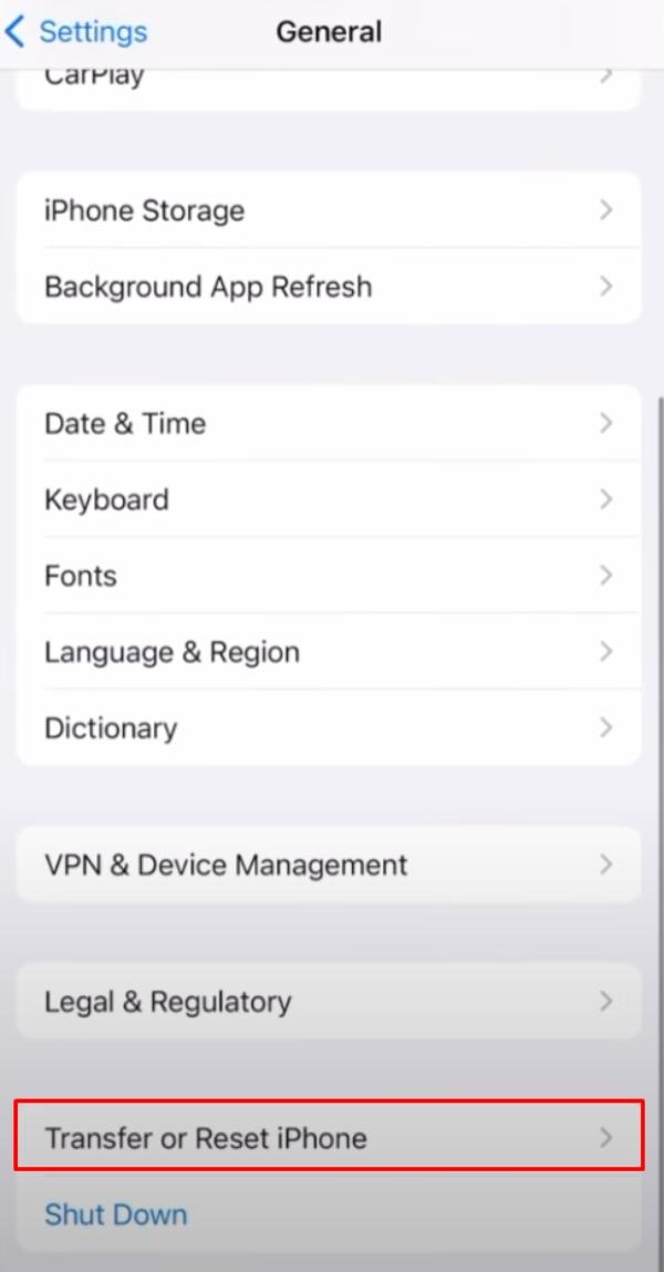 Перенос или сброс настроек iPhone