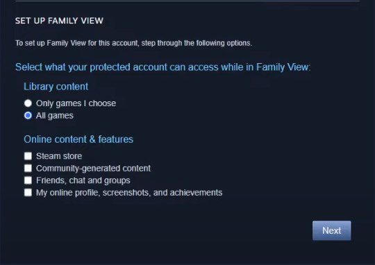 configurar o controle parental do Steam