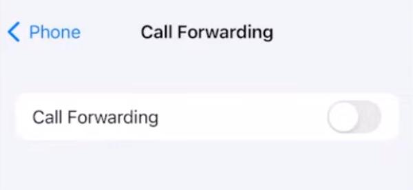 Toggle off call forwarding