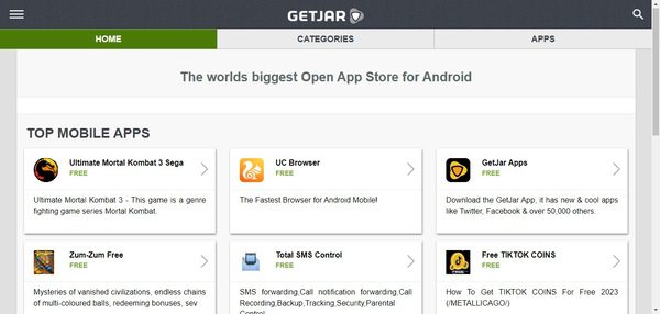 Mercati di app alternativi: GETJAR