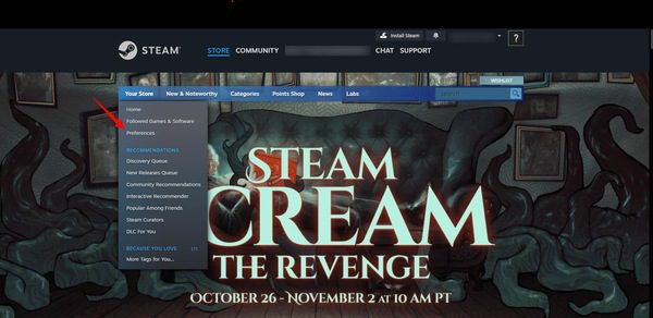 Předvolby služby Steam