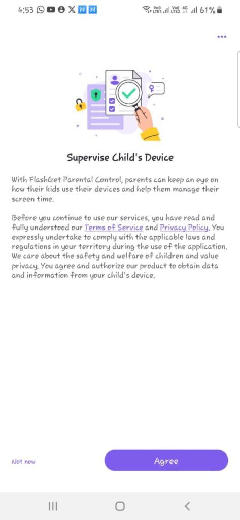 Open the FlashGet Parental Control app
