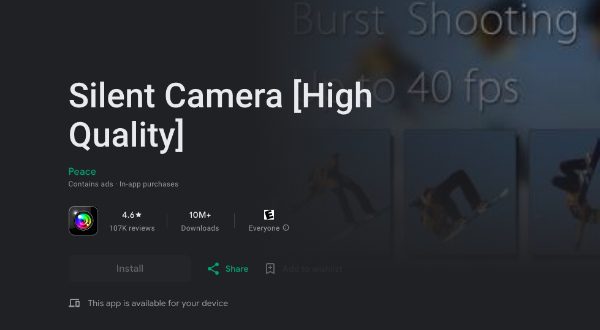 aplikace skrytá kamera pro Android - Silent Secret Camera HD