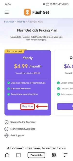 Select a subscription plan