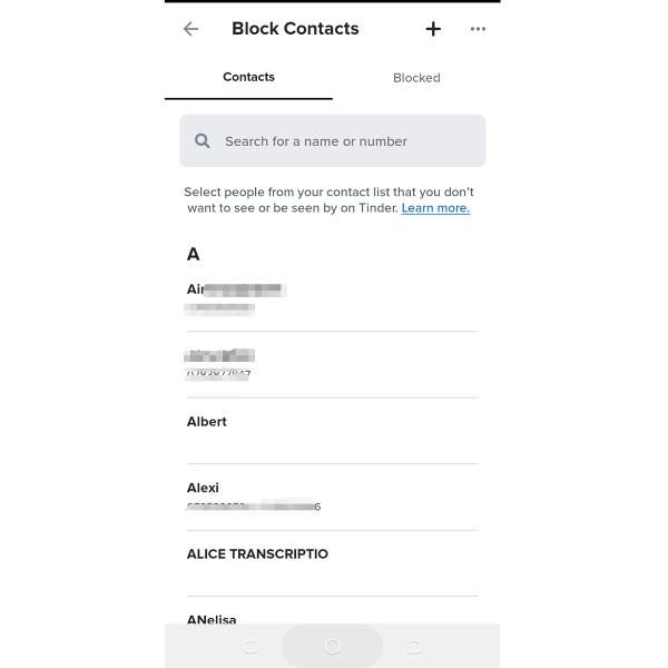 Setting - Block contacts