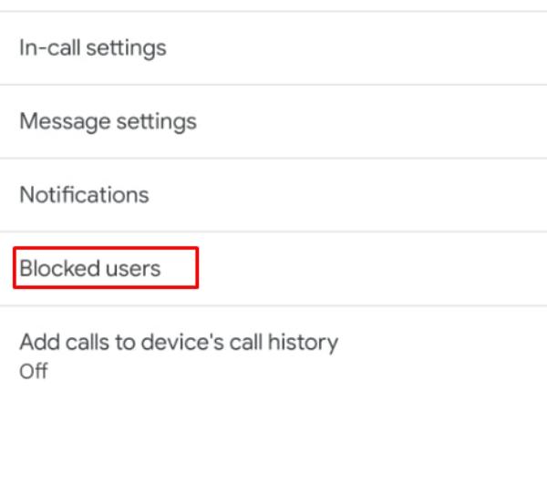 Dodirnite blokirani korisnici