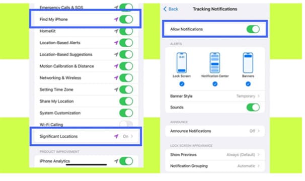  Aktivieren Sie die Tracking-Benachrichtigung auf meinem iPhone