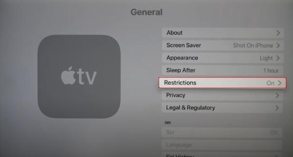 rimuovere tutte le restrizioni su Apple TV