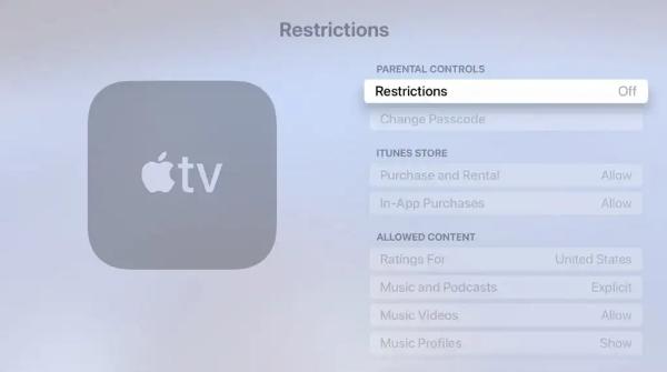 Apple TV -Restrictions