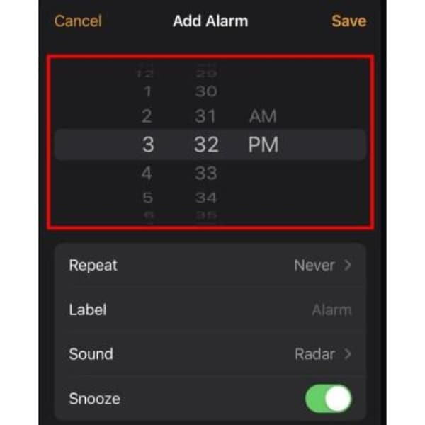 How to set alarm on iPhone