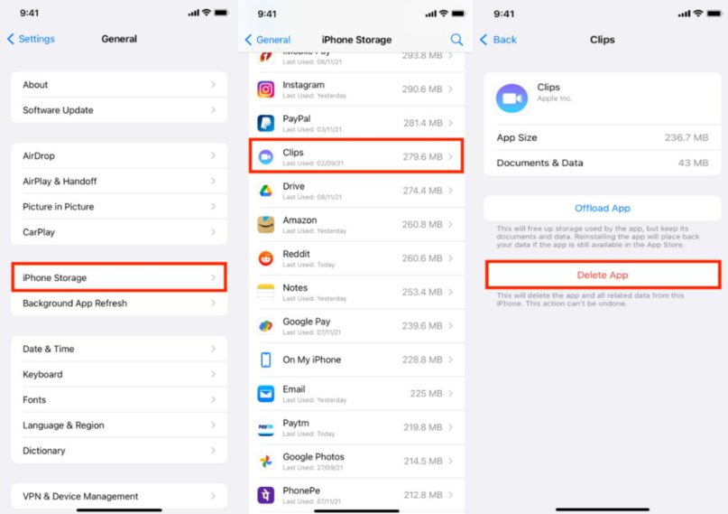 eliminar aplicaciones ocultas en iPhone