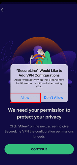 a VPN to hide location on the iPhone