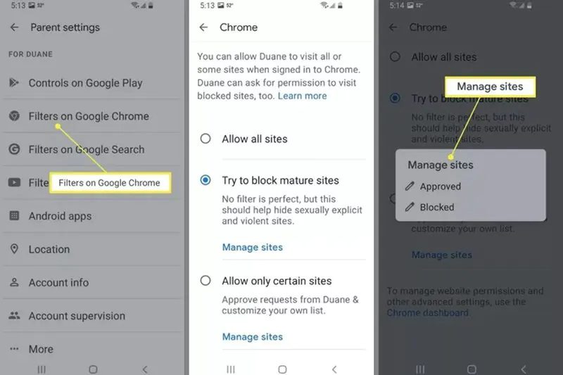 block specific sites manually